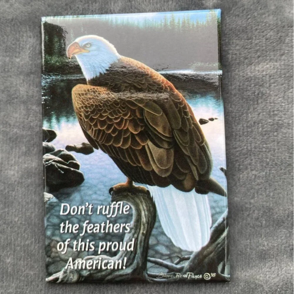 EAGLE PORTRAIT VTG Daniel Renn Pierce Birthday Greeting Card Magnet Leanin' Tree